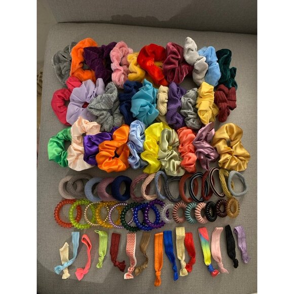 Hair Scrunchie Tie Neutral Color Assorted Bundle Set of 75 - Picture 1 of 12